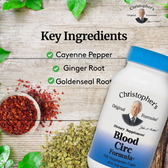 Label highlights cayenne, ginger, and ginkgo ingredients.