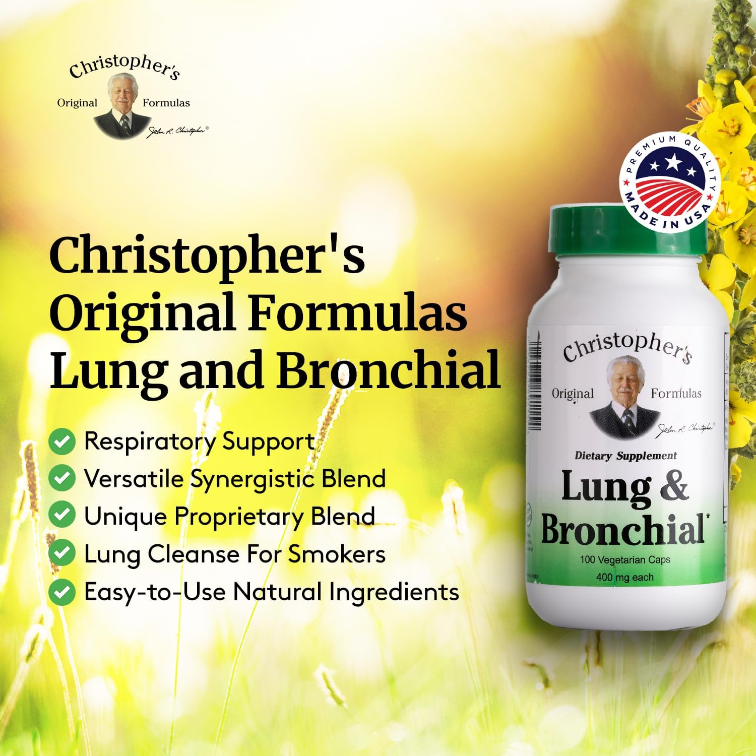 Christopher's Original Formulas capsules: easy daily dosing for natural respiratory support.