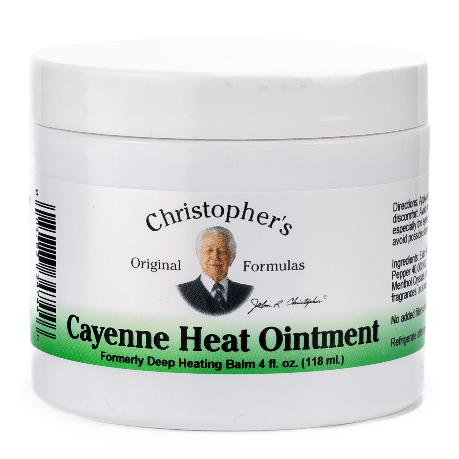 Christopher's Original Formulas Cayenne Heat Ointment bottle shows warming relief