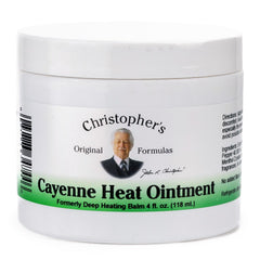 Christopher's Original Formulas Cayenne Heat Ointment bottle shows warming relief