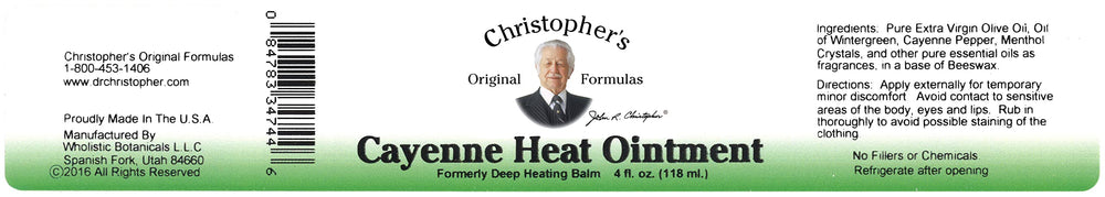 Packaging display of Christopher's Cayenne Heat Ointment for easy use on the go