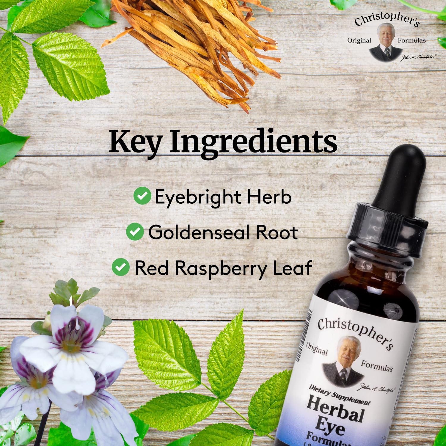 Christopher's Original Formulas eyebright travel-size bottle for convenient eye care.