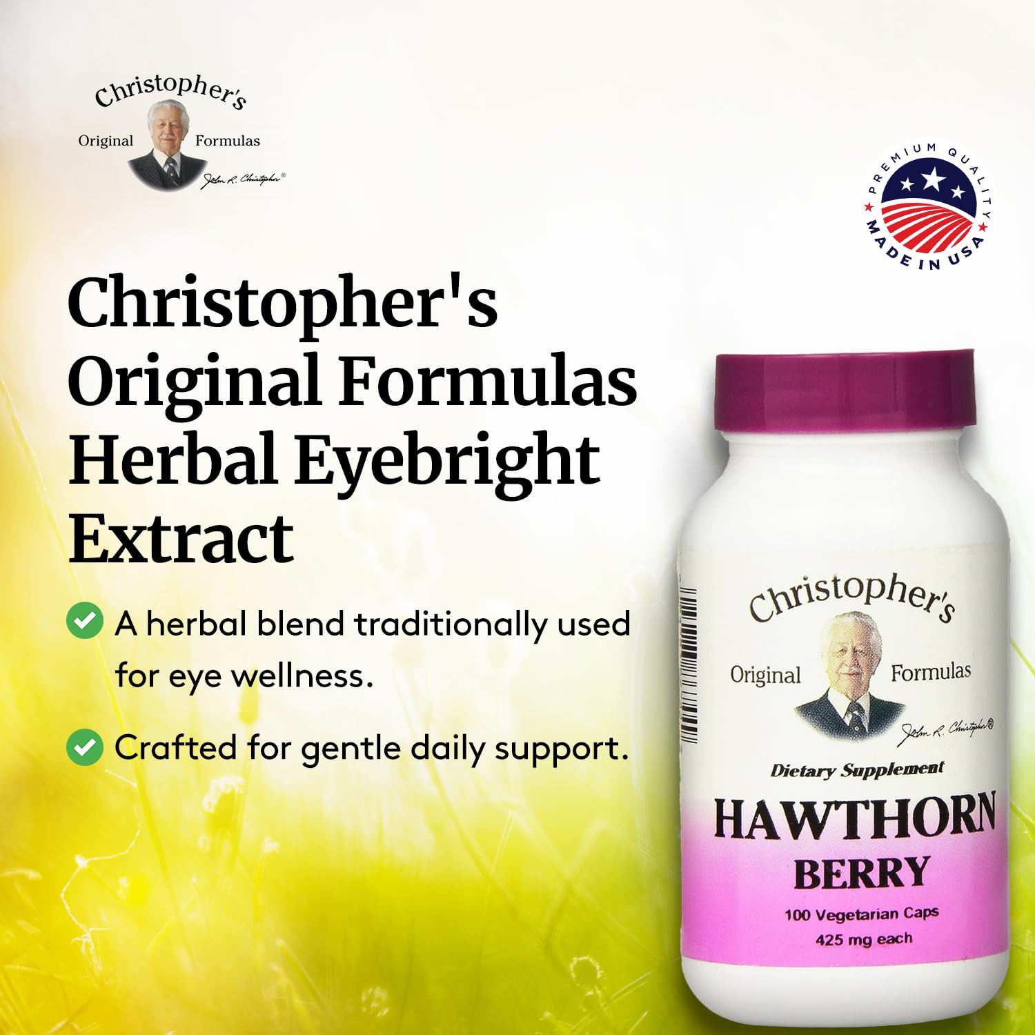 Daily-use Hawthorn Berry capsules for easy routine integration.