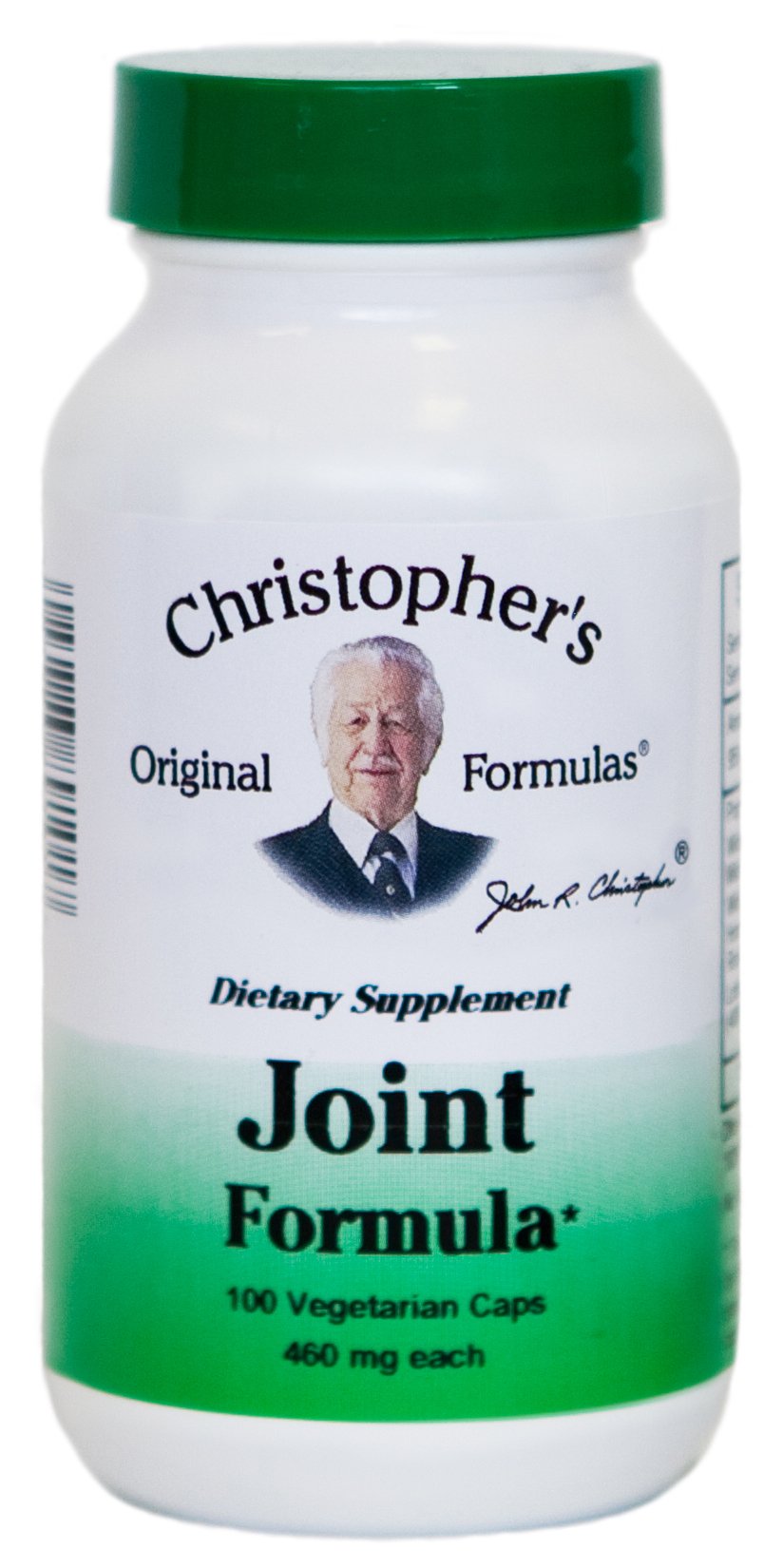 Christopher's Original Formulas Joint Formula bottle shows vegetarian capsules for daily joint support.