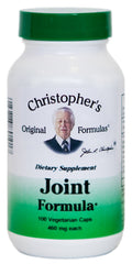 Christopher's Original Formulas Joint Formula bottle shows vegetarian capsules for daily joint support.