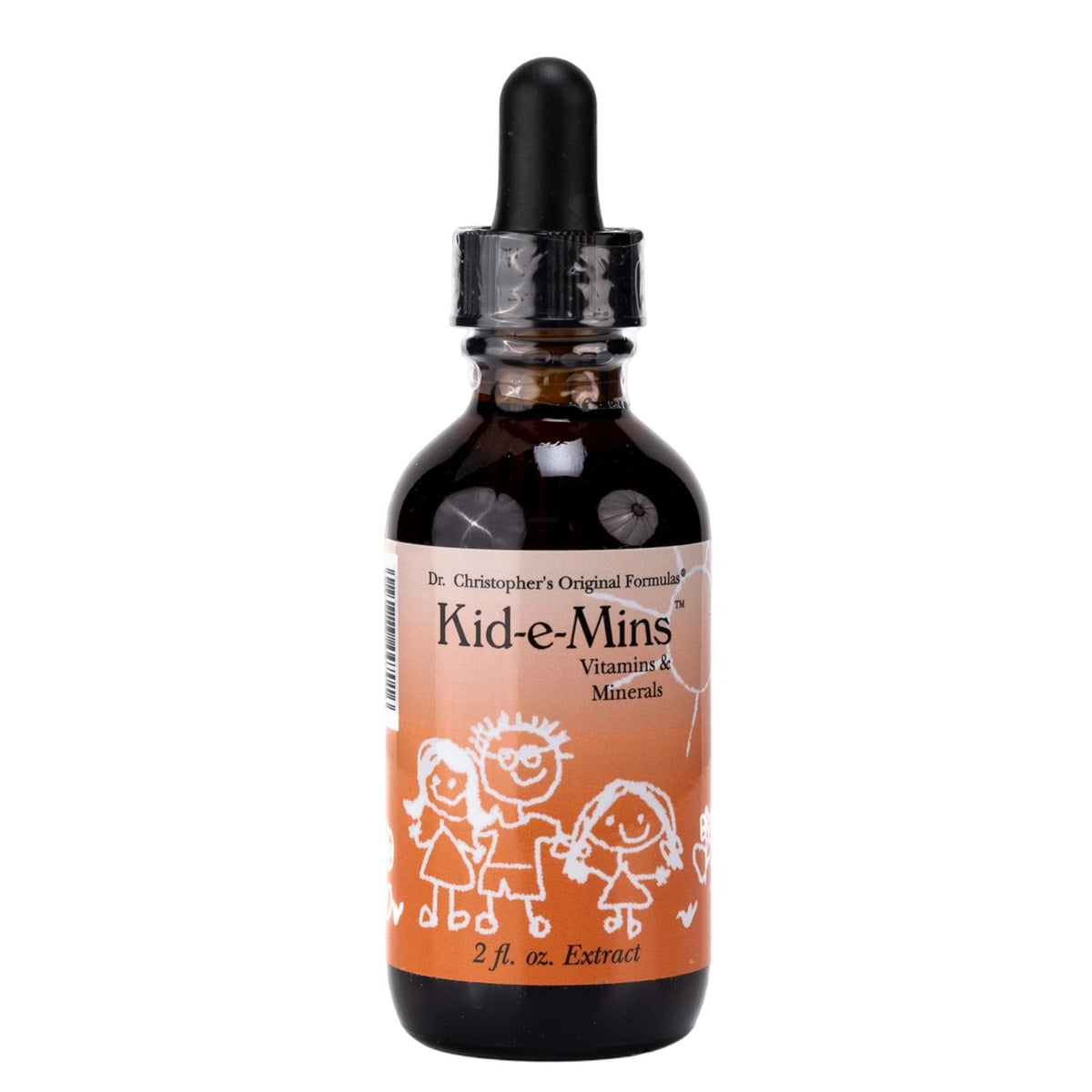 Christopher's Original Formulas Kid-E-Mins bottle with natural orange flavor for easy daily use.