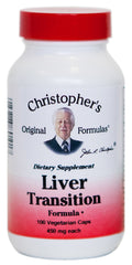 Christopher's Original Formulas Liver Transition Formula bottle showing pure herbal blend for liver support.
