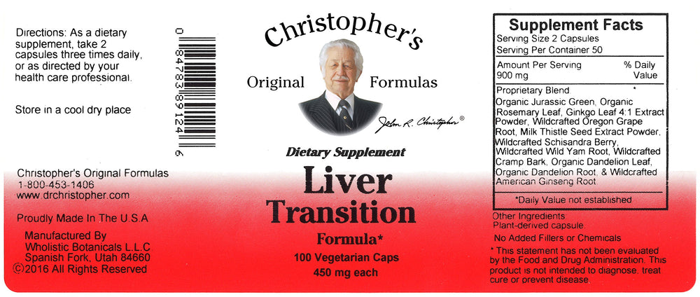 Eco-friendly packaging for Liver Transition Formula by a trusted brand with decades of experience.