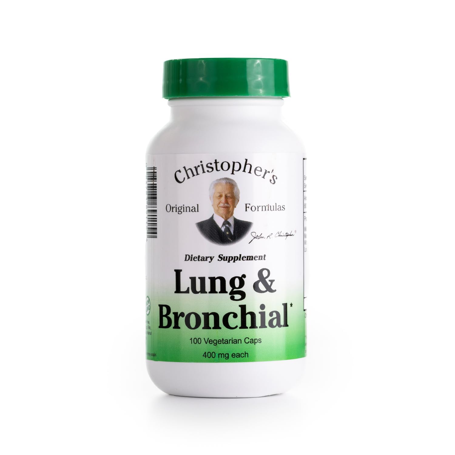 Christopher's Original Formulas Lung Bronchial Formula bottle with herbal respiratory support.