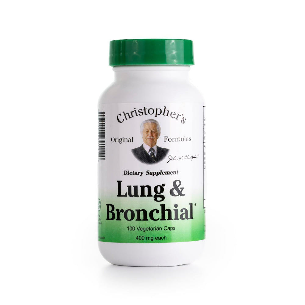 Christopher's Original Formulas Lung Bronchial Formula bottle with herbal respiratory support.