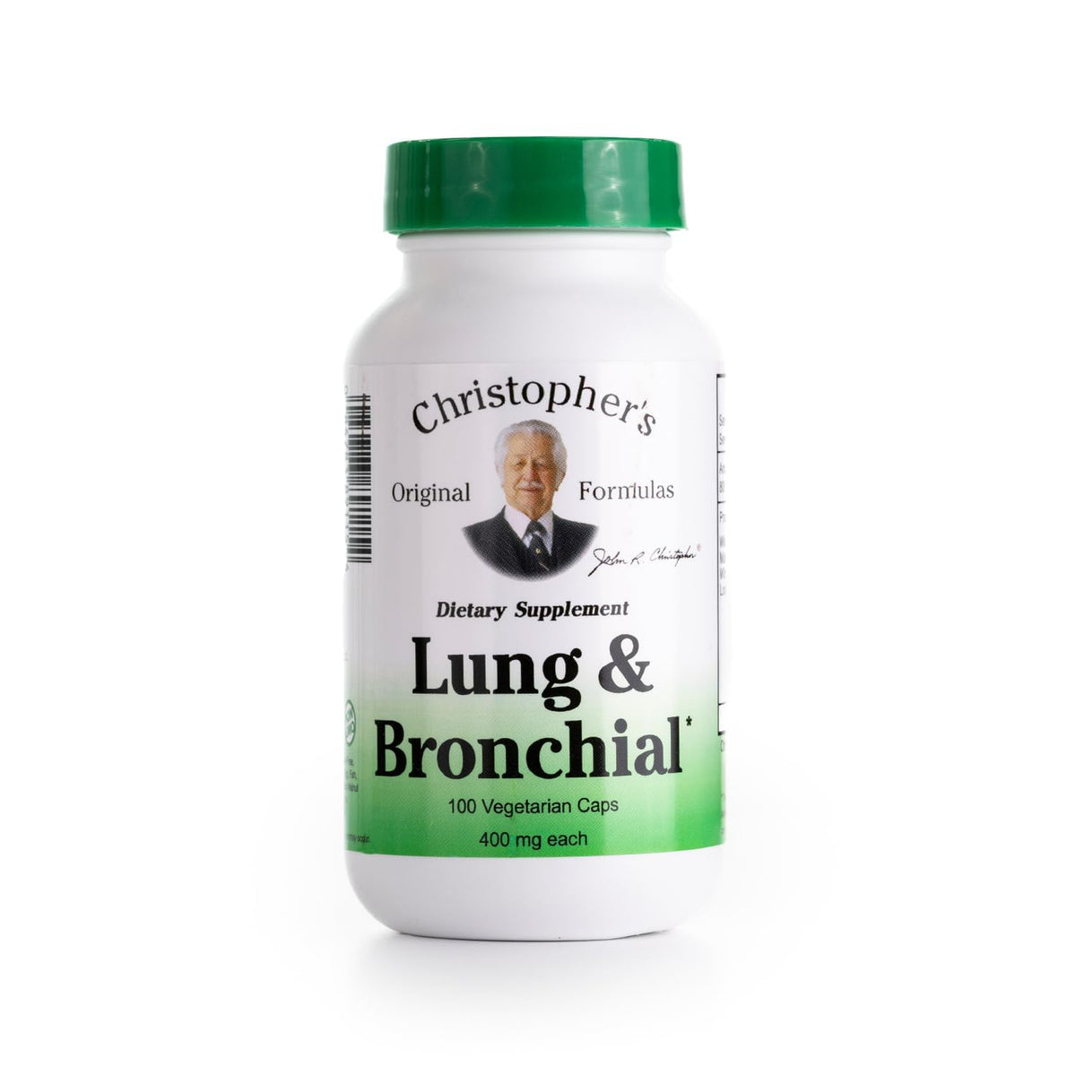 Christopher's Original Formulas Lung Bronchial Formula bottle with herbal respiratory support.