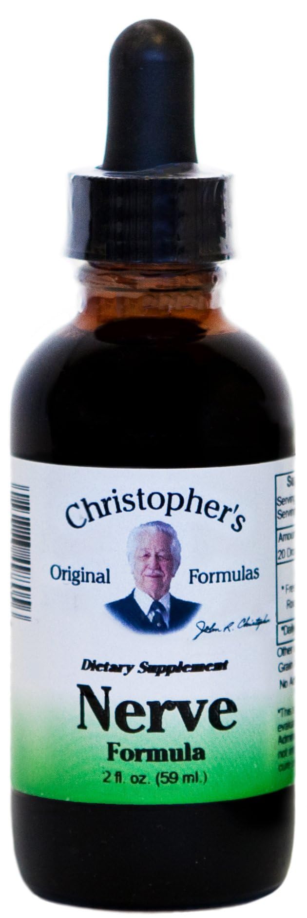 Christopher's Original Formulas Nerve Formula bottle pouring for easy dosing and quick absorption.