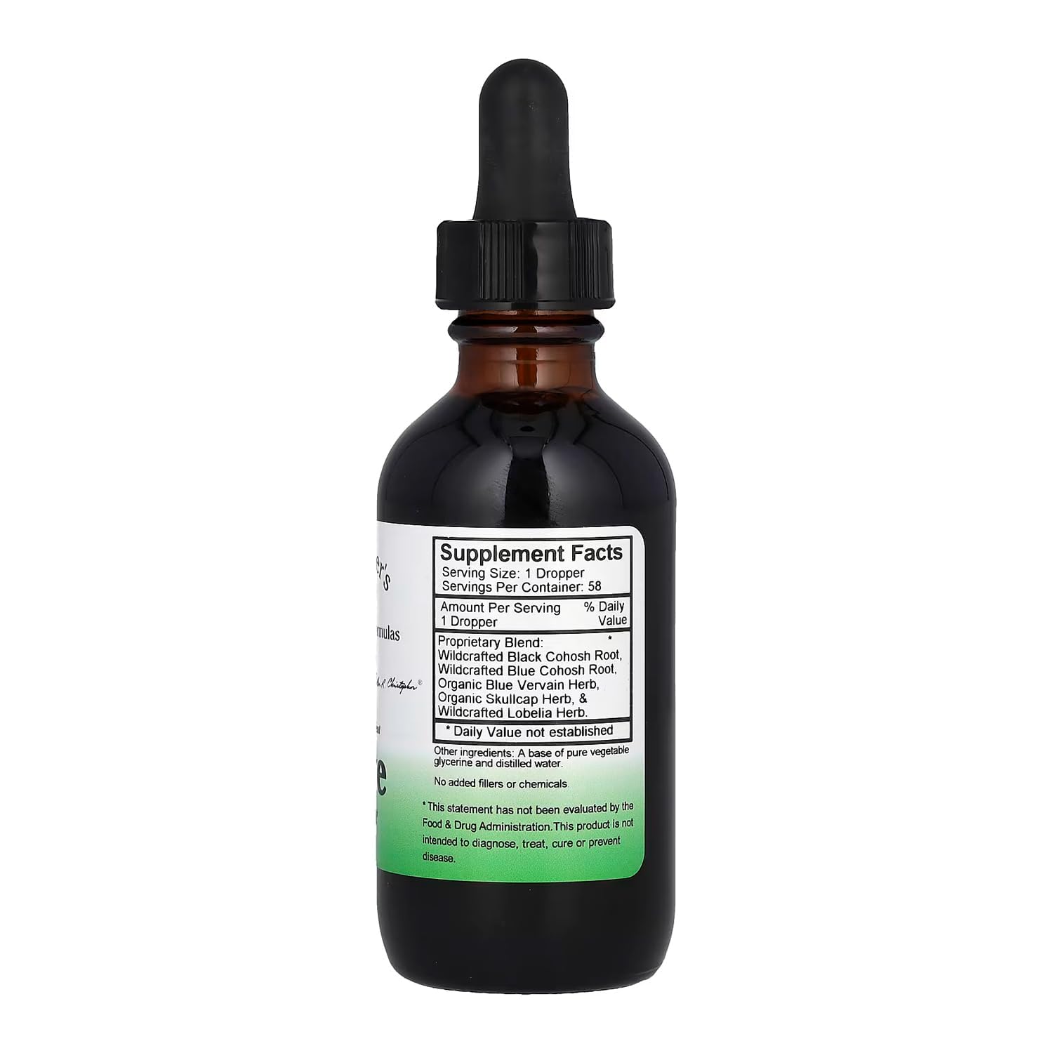 Close-up of Nerve Formula label highlighting calming herbal blend for relaxation.