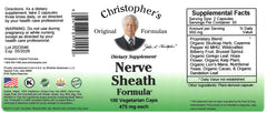 Christopher's Original Formulas Nerve Sheath Formula capsules closeup for daily supplementation.