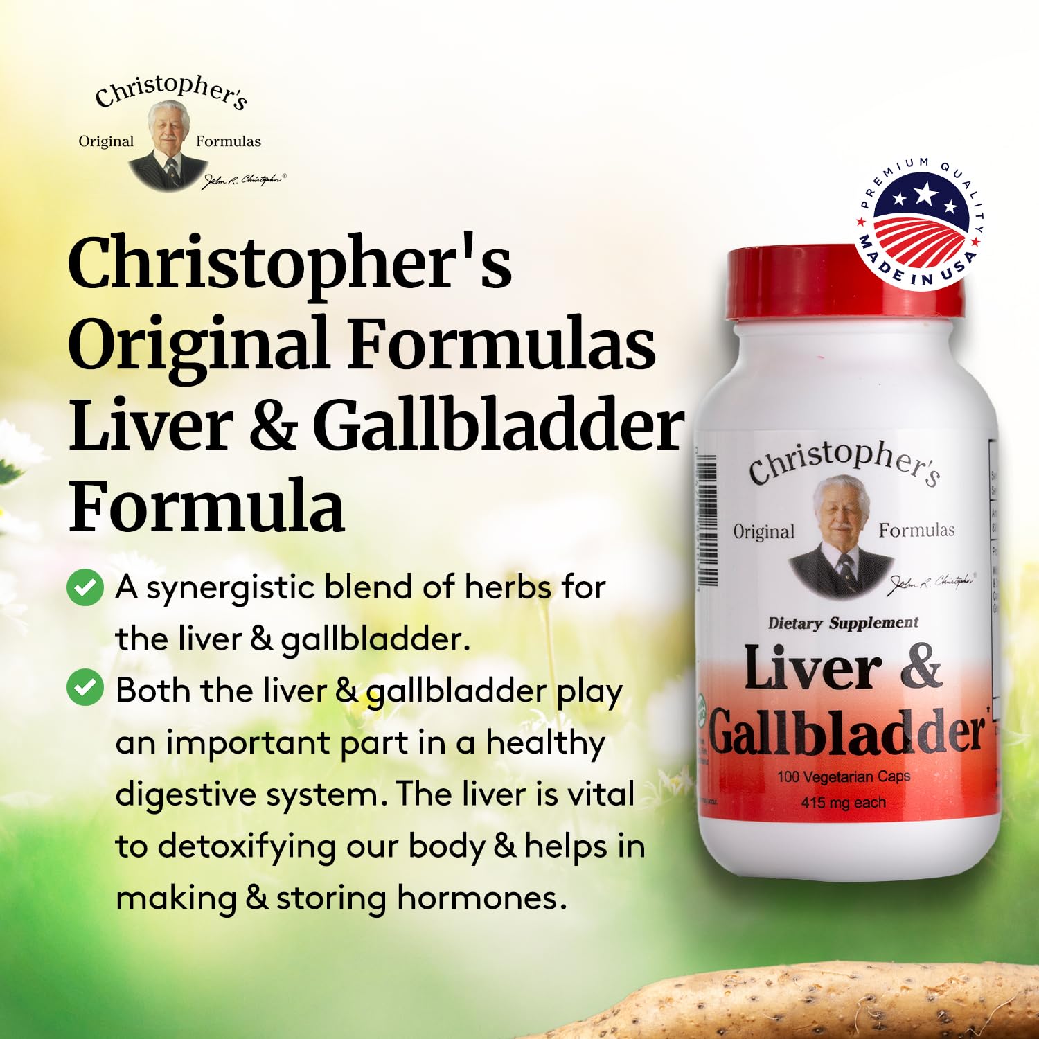 Christopher's packaging label emphasizes USA-made quality and pure ingredients.