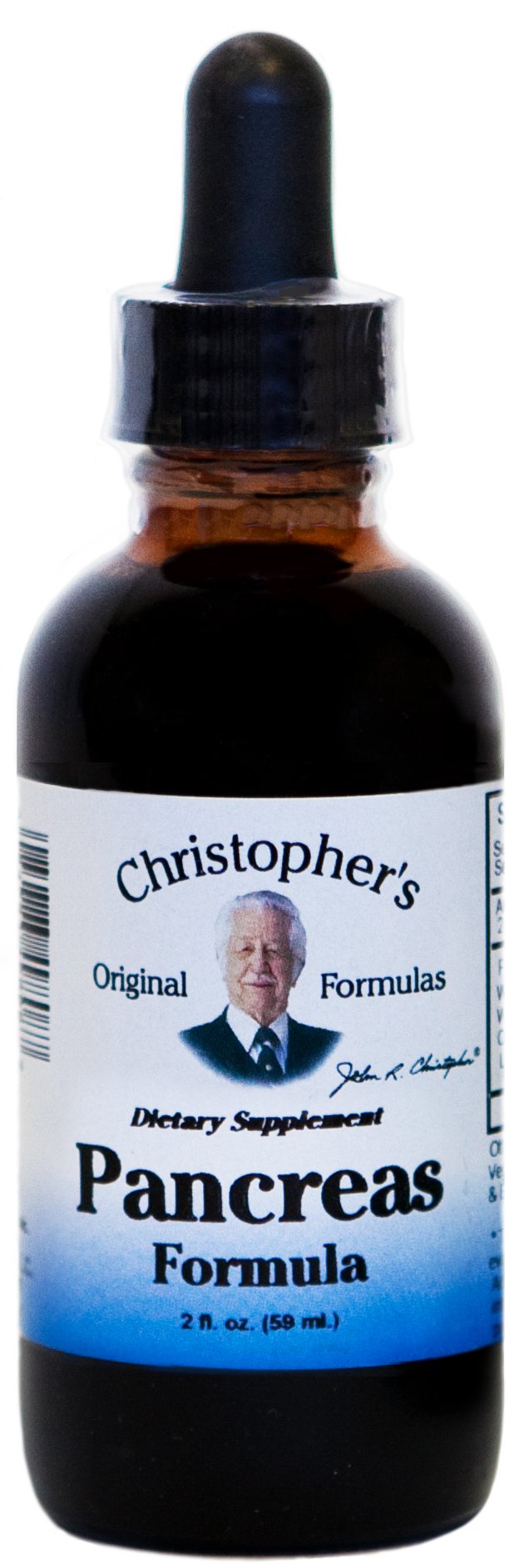 Christopher's Pancreas Formula bottle with dropper for easy daily dosing