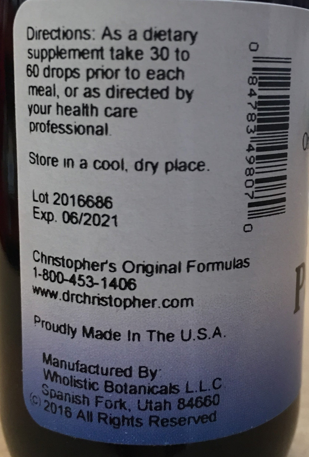 Close-up of the Pancreas Formula dropper for precise servings
