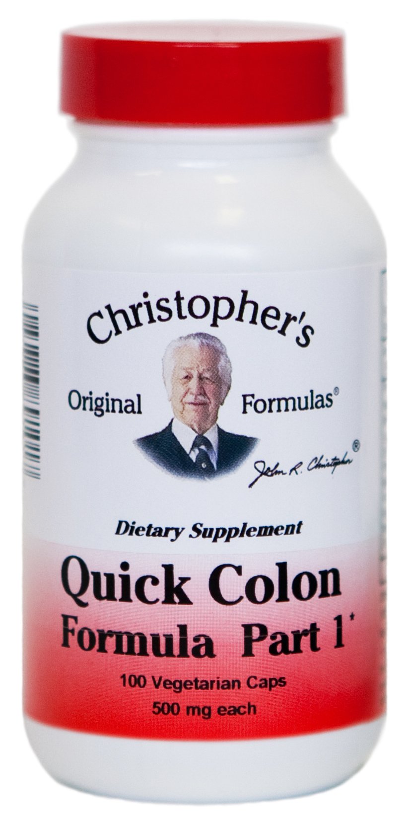 Christopher's Original Formulas Quick Colon Part 1 bottle front for daily digestive comfort.