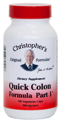 Christopher's Original Formulas Quick Colon Part 1 bottle front for daily digestive comfort.