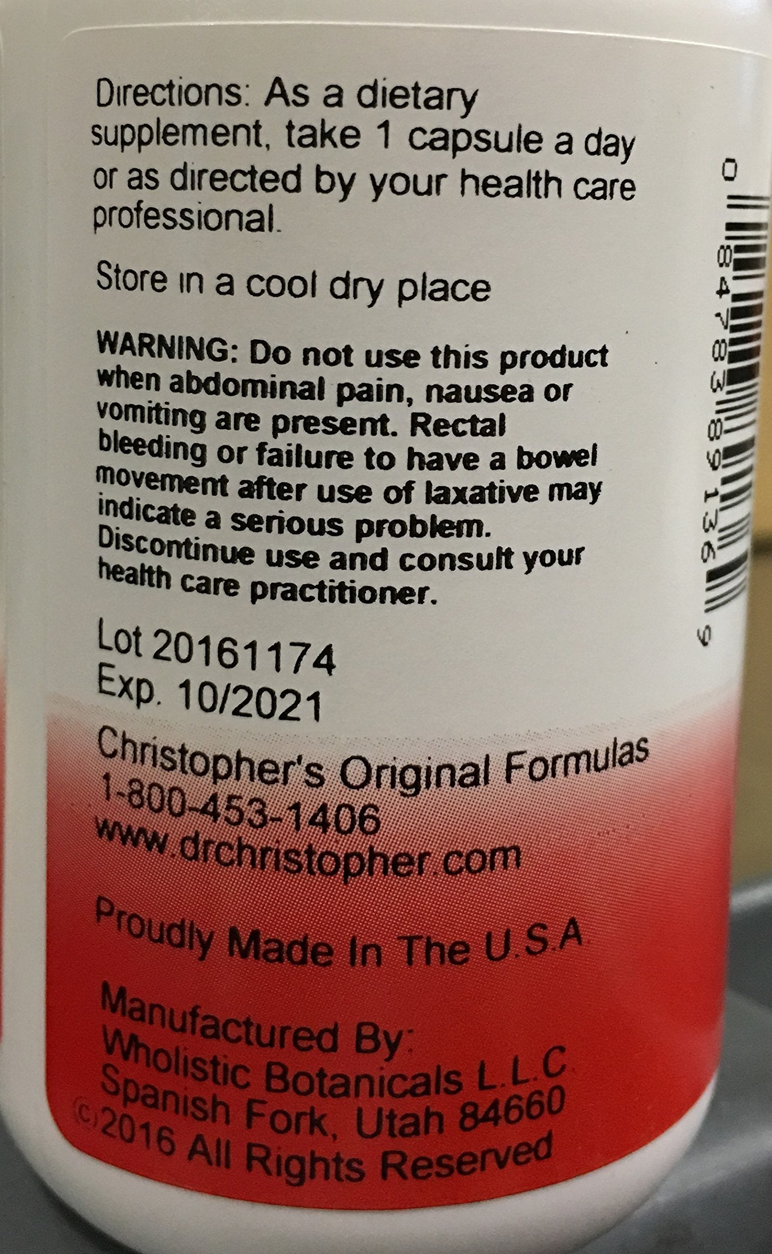 Christopher's Original Formulas Quick Colon Part 1 capsules closeup highlighting easy, vegetarian daily support.