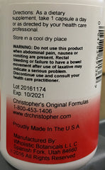 Christopher's Original Formulas Quick Colon Part 1 capsules closeup highlighting easy, vegetarian daily support.