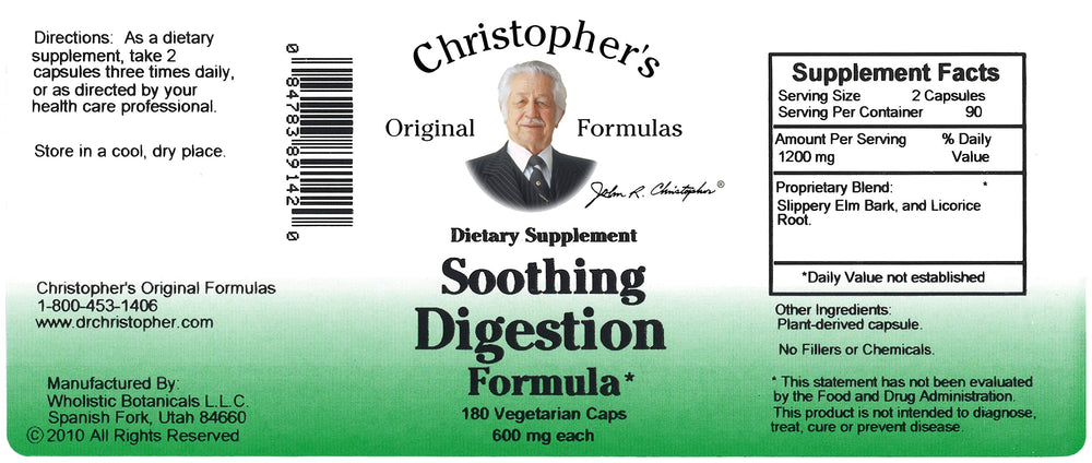 Christopher's Original Formulas Soothing Digestion use scene shows everyday routine with calm comfort.