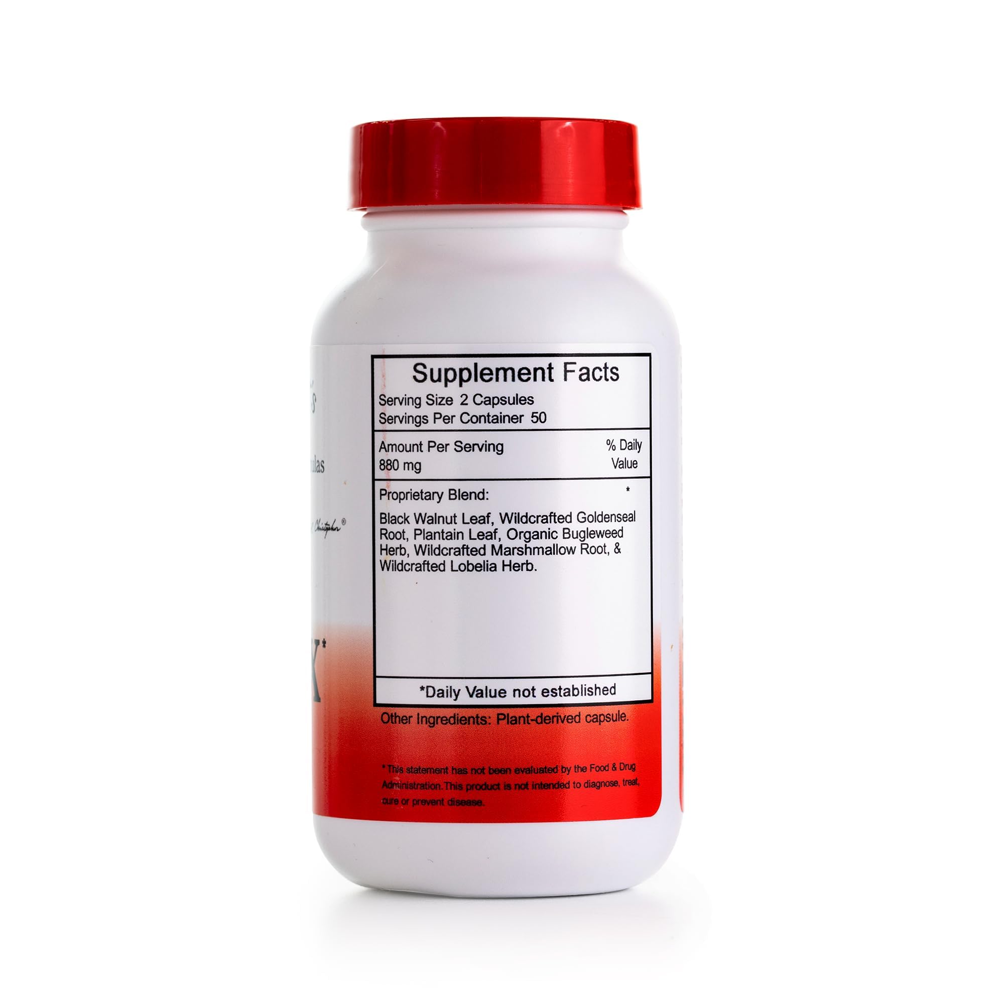 X-INFX bottle label close-up by Christopher's Original Formulas, emphasizing herbal blend.