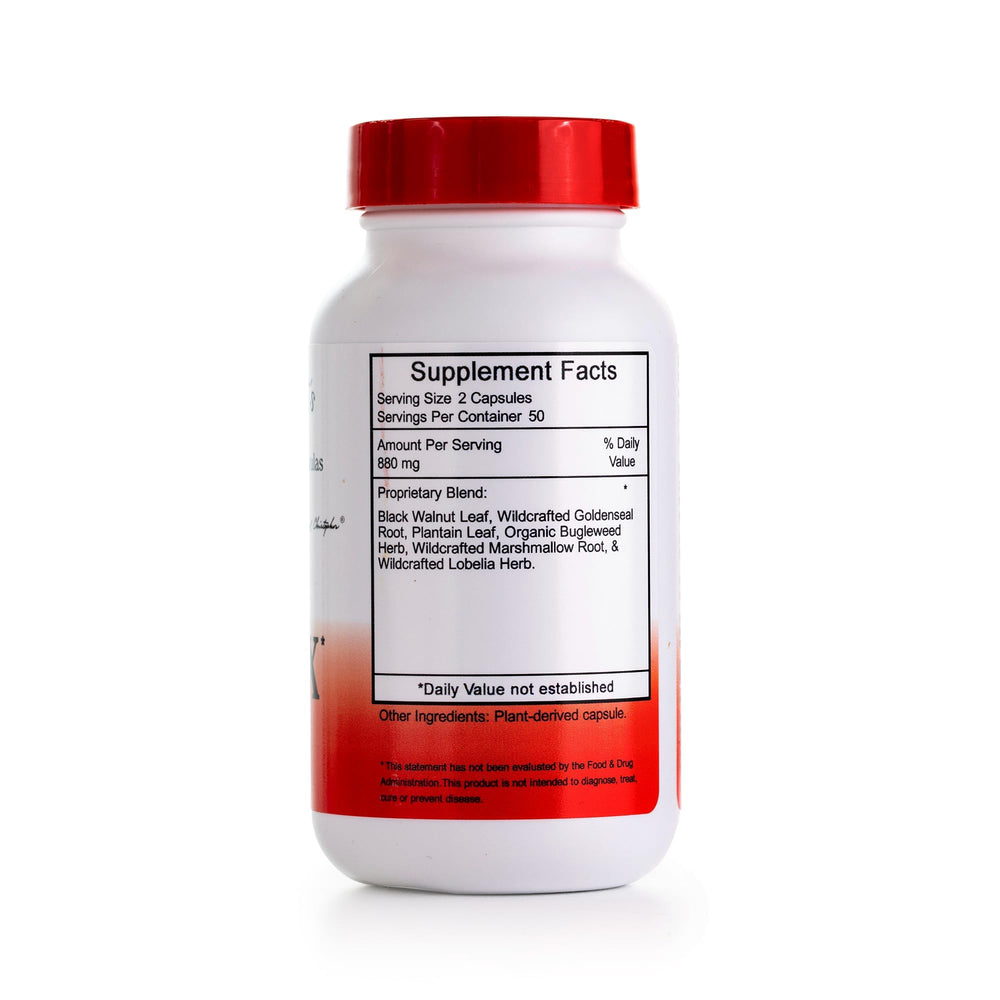 X-INFX bottle label close-up by Christopher's Original Formulas, emphasizing herbal blend.