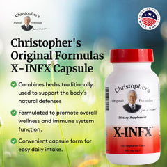 Christopher's Original Formulas X-INFX label closeup highlighting natural ingredients.