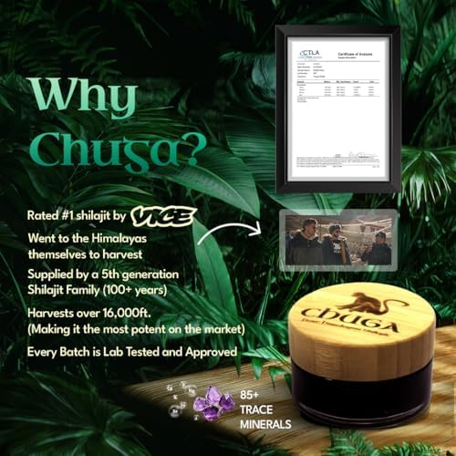 Chuga Shilajit resin on rocks highlights Himalayan source
