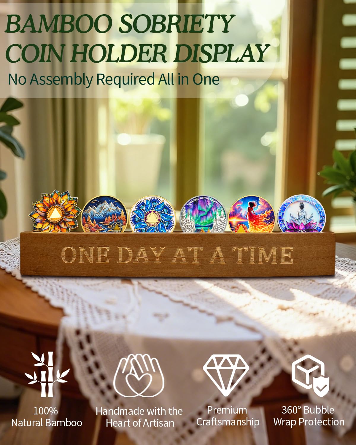 CHURYUML Holds Six Coins display keeps milestones visible on your desk.