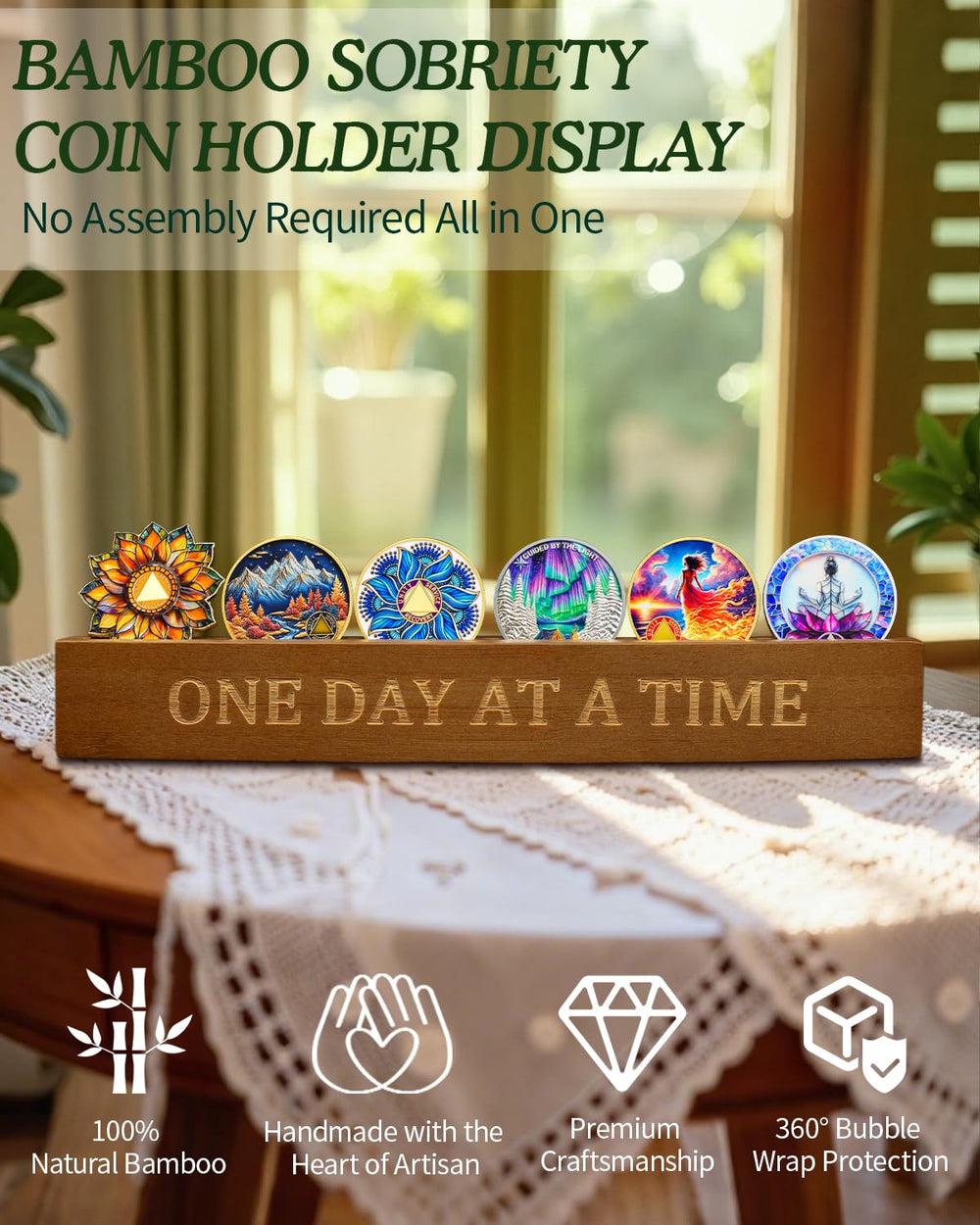 CHURYUML Holds Six Coins display keeps milestones visible on your desk.
