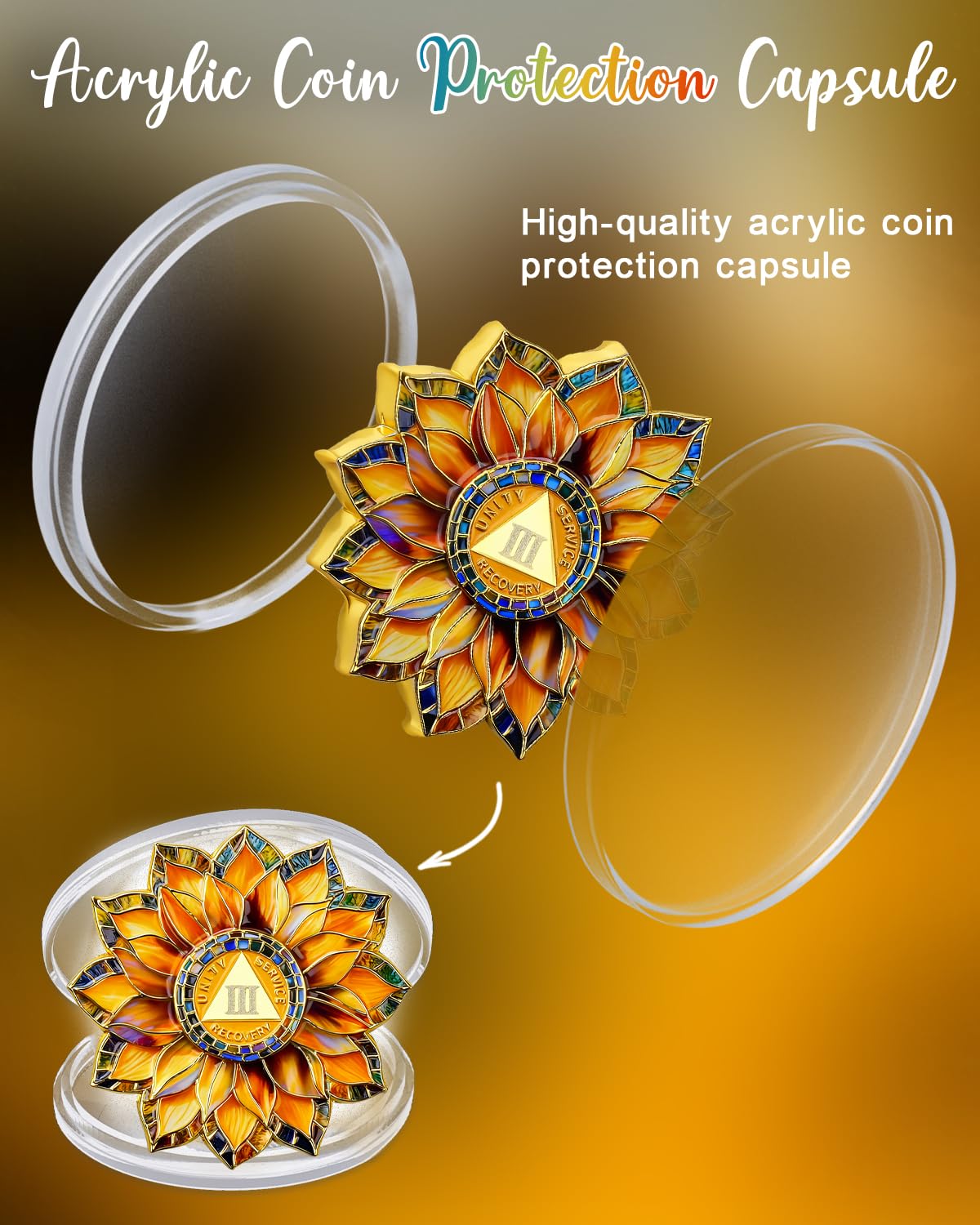 CHURYUML Sunflower capsule with coin ready as a reminder.