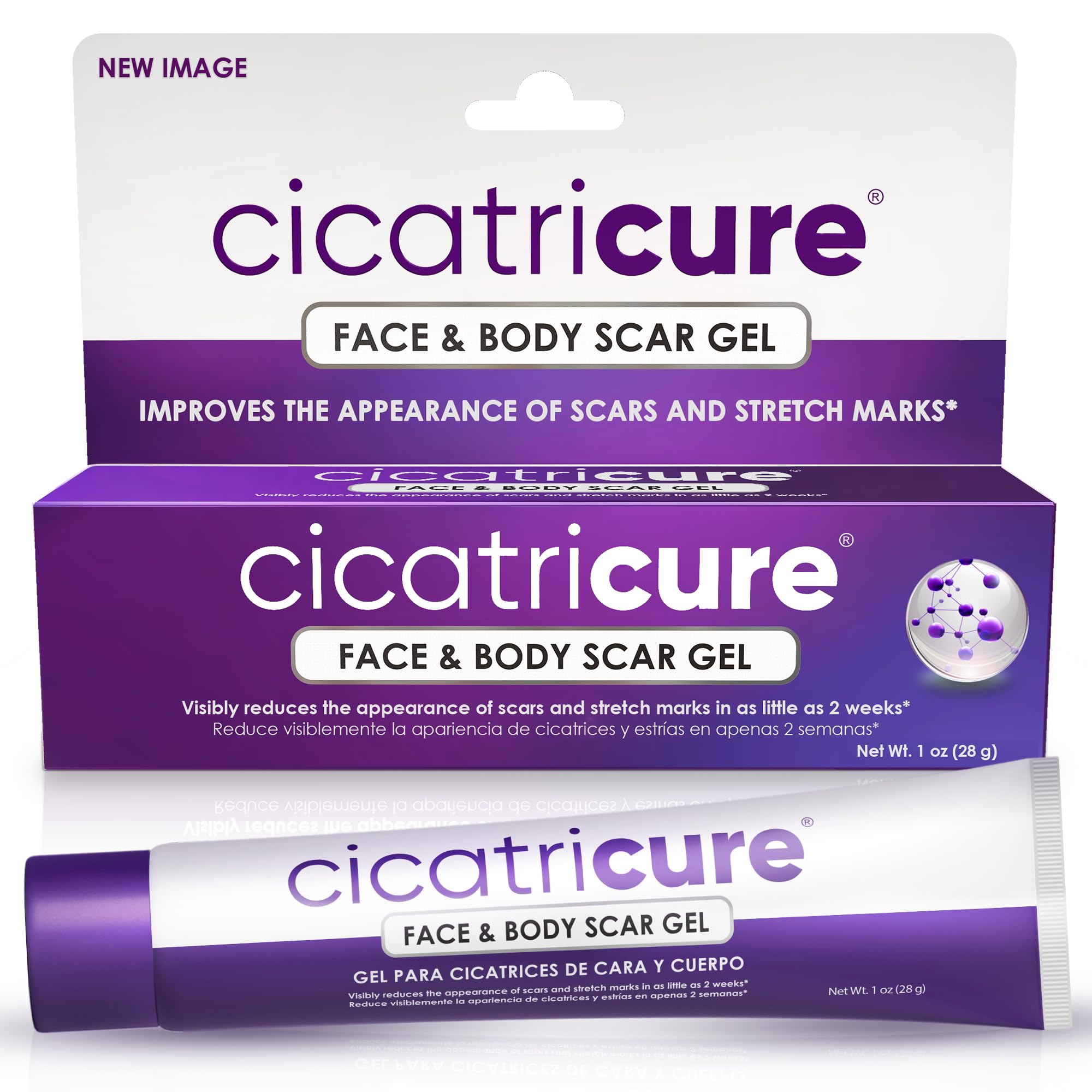Cicatricure Advanced Scar Gel bottle front for convenient scar care.