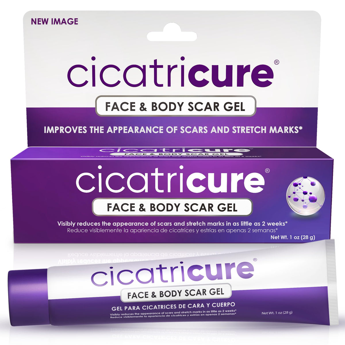 Cicatricure Advanced Scar Gel bottle front for convenient scar care.