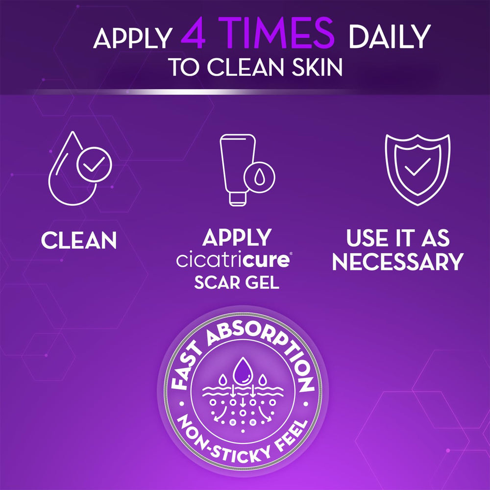 Cicatricure gel on stretch marks and scar areas.