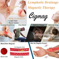 Cigmag 3x copper bracelet magnet 3-row design worn on wrist.