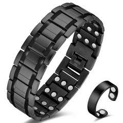 Cigmag 3X magnetic bracelet front view on a man for everyday style and comfort