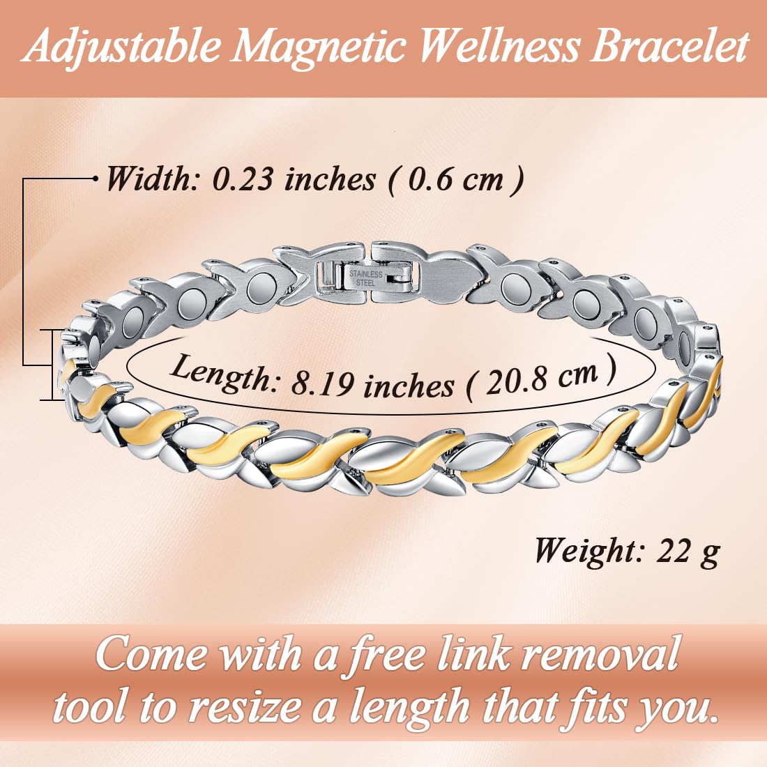 Cigmag adjustable links resize tool included for a perfect fit