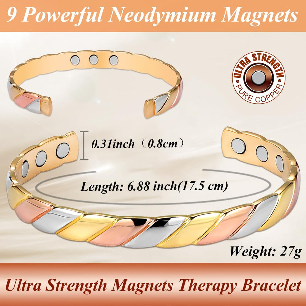 Brazalete Cigmag de cobre tricolor añade estilo a cualquier look