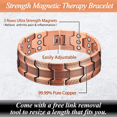 Cigmag copper bracelet and ring set in a modern finish.