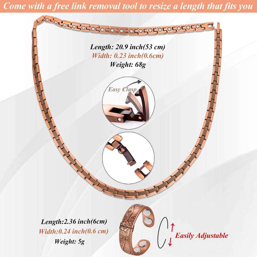 Cigmag copper necklace adjustable tool enabling easy link resizing.
