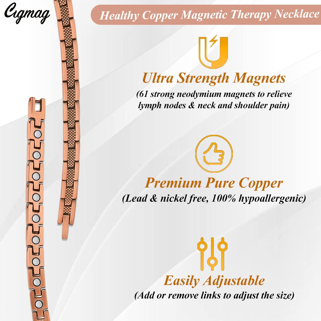 Cigmag copper necklace and ring set ideal for gifts and anniversaries.