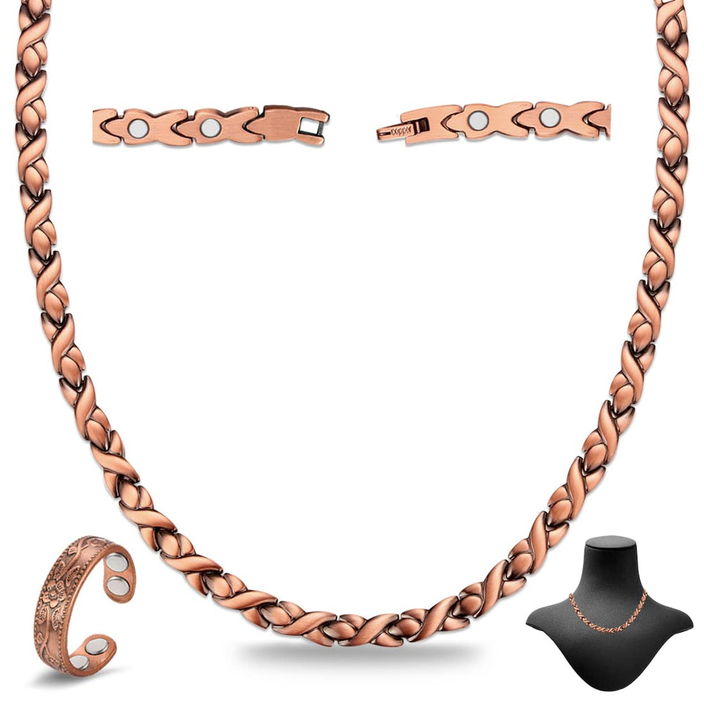 Cigmag copper necklace unisex magnet closeup highlights durable neodymium magnets for daily wear.