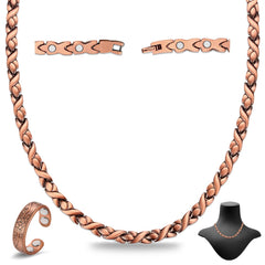 Cigmag copper necklace unisex magnet closeup highlights durable neodymium magnets for daily wear.
