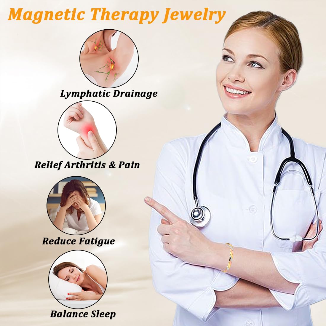 Pulsera Cigmag de cobre ajustable con diseño abierto para ajuste cómodo