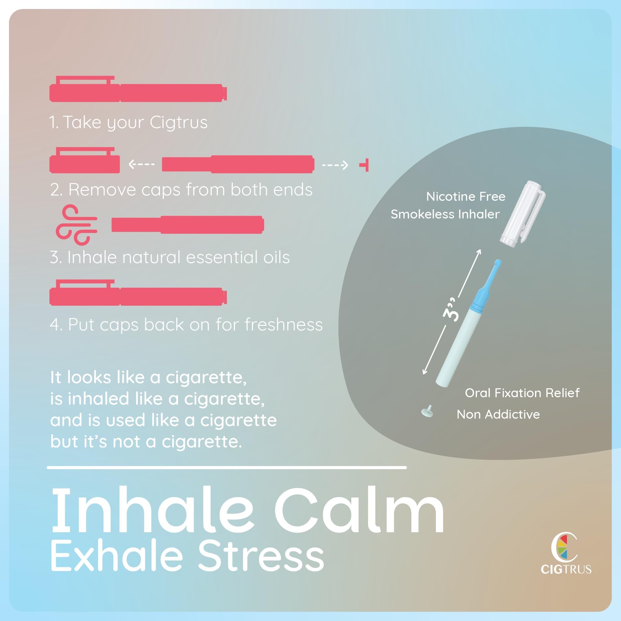 Cigtrus mouth refresher provides long-lasting freshness and oral comfort.