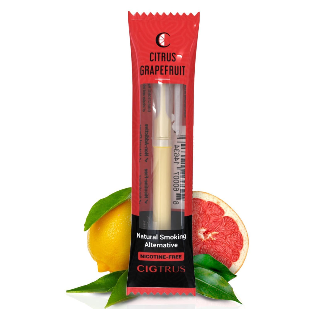 Cigtrus quit-smoking grapefruit inhaler in-packaging offers nicotine-free craving relief