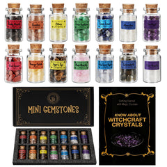 Cikuco crystals bottle 14pc kit for witchcraft rituals and decor