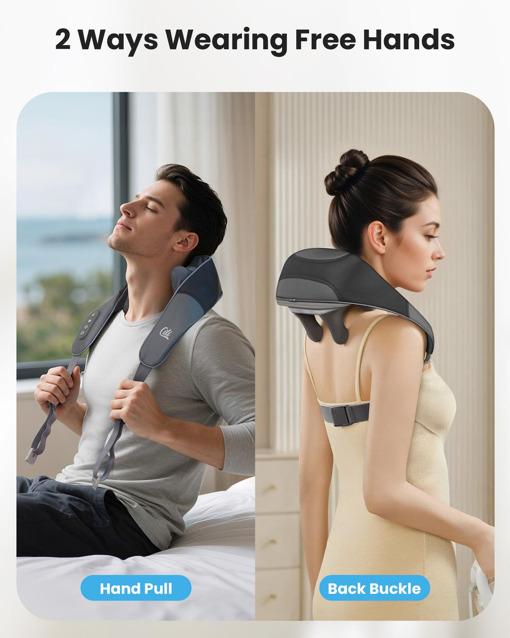 CILI battery-powered design offers about 100 minutes of massage.